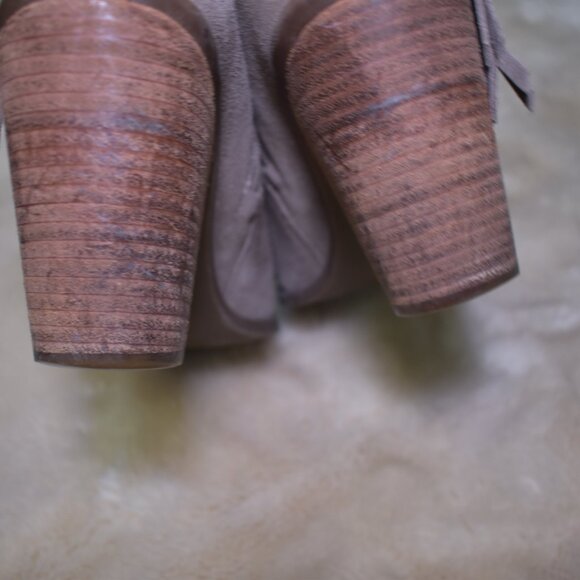 Jessica Simpson Suede Cowgirl Fringe Ankle Booties Brown Western Size 9.5 - Picture 11 of 13